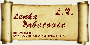 Lenka Mabetović vizit kartica